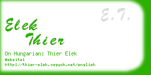 elek thier business card